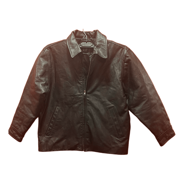Gap black leather jacket