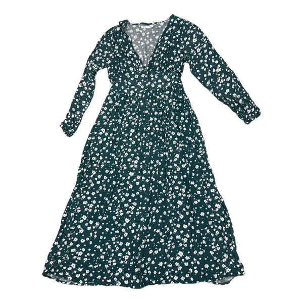 Green floral midi dress