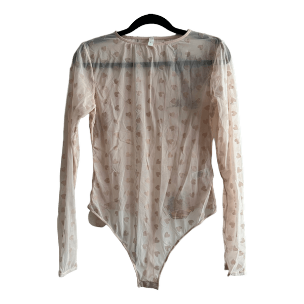 Sheer heart print bodysuit