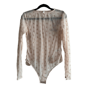 Sheer heart print bodysuit