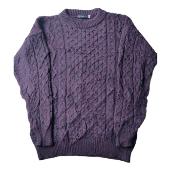 British Wool Naturally Vintage 100% Villaa Aran-neule - Liila - M/L