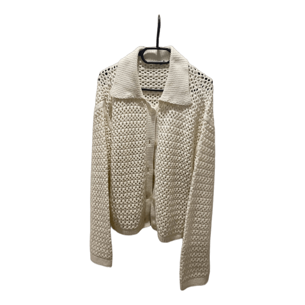 Hvid hæklet cardigan