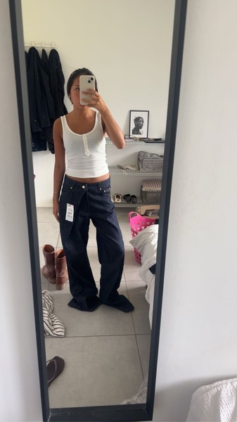 Jeans med fold