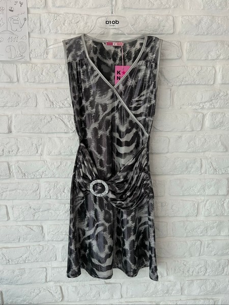 animal print sleeveless dressn