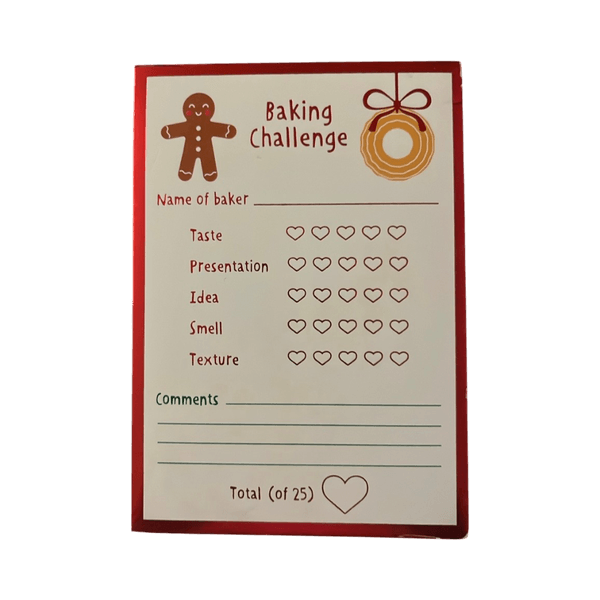 Baking challenge scorecard