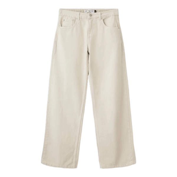 Beige wide leg jeans
