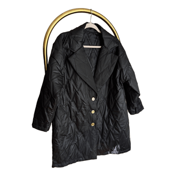 Black quilted button jacket