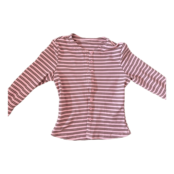 Pink stribet langærmet top