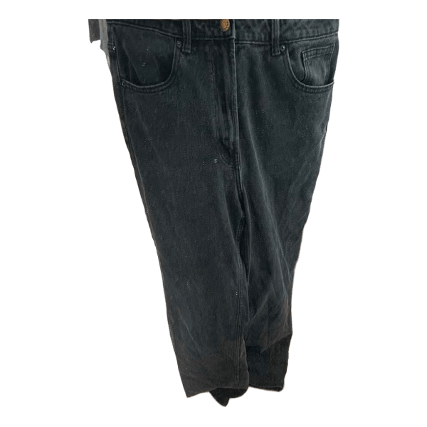 Washed black wide leg jeans
