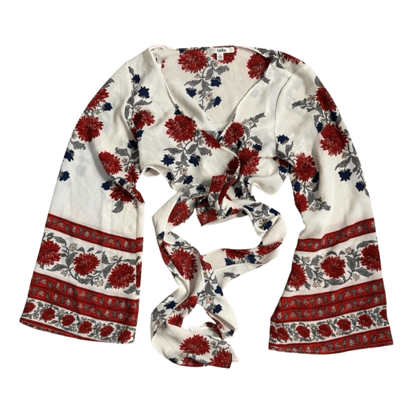 Floral wrap top