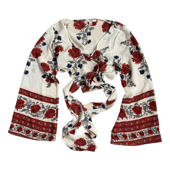 Floral wrap top
