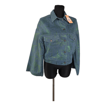 Blue patterned denim jacket