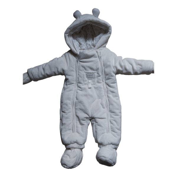 White baby snowsuit