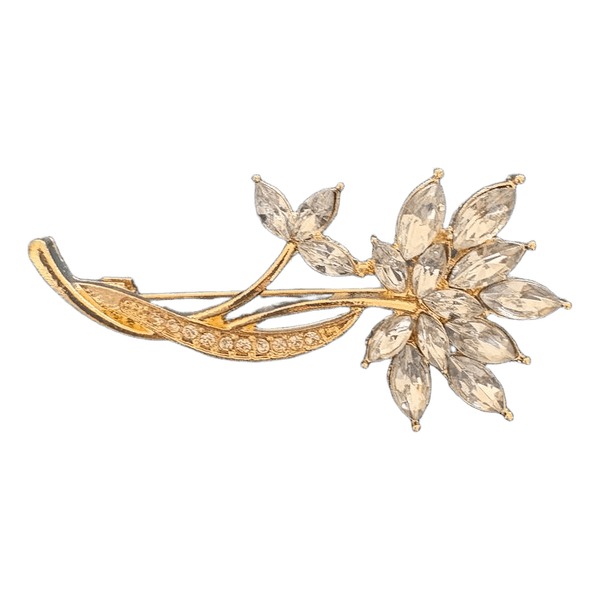 Blomster broche i guld