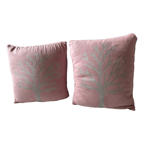 Pink cotton cushion covers