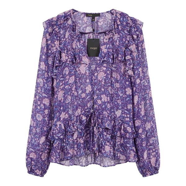 Maje purple floral blouse