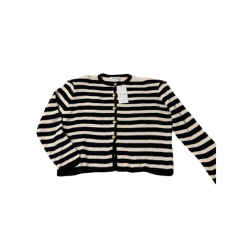 Striped button cardigan