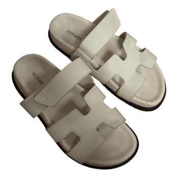 White Hermès sandals