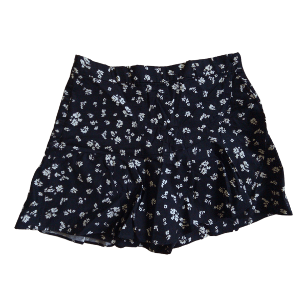Black floral skort