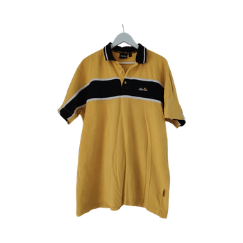 Yellow striped polo shirt