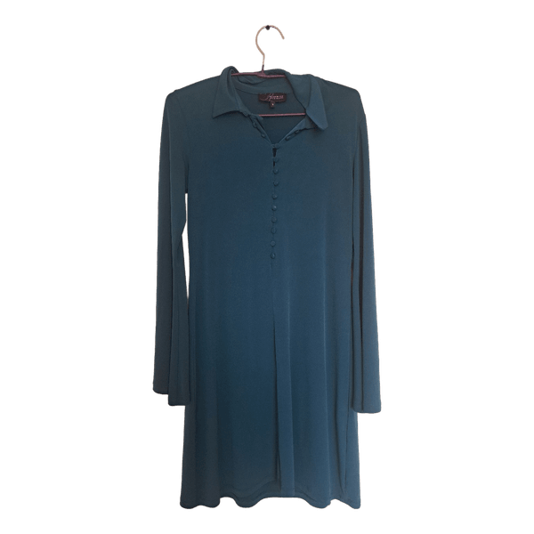 Reserved turquoise buttoned dress