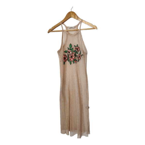 Beige verkkomekko
