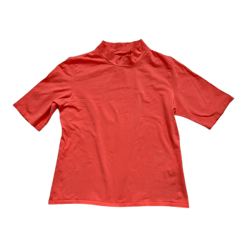 Coral mock neck top