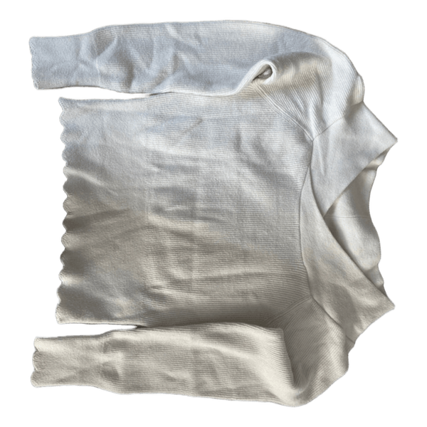 White ribbed long sleeve top