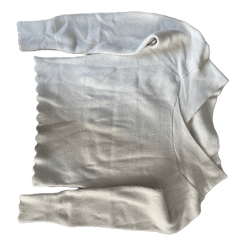 White ribbed long sleeve top