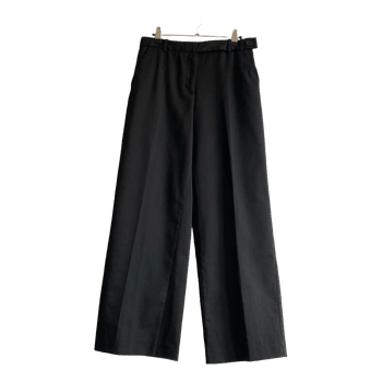 ZARA Wide Leg Wool Blend Trousers Black Women’s Size S Made in Spain
