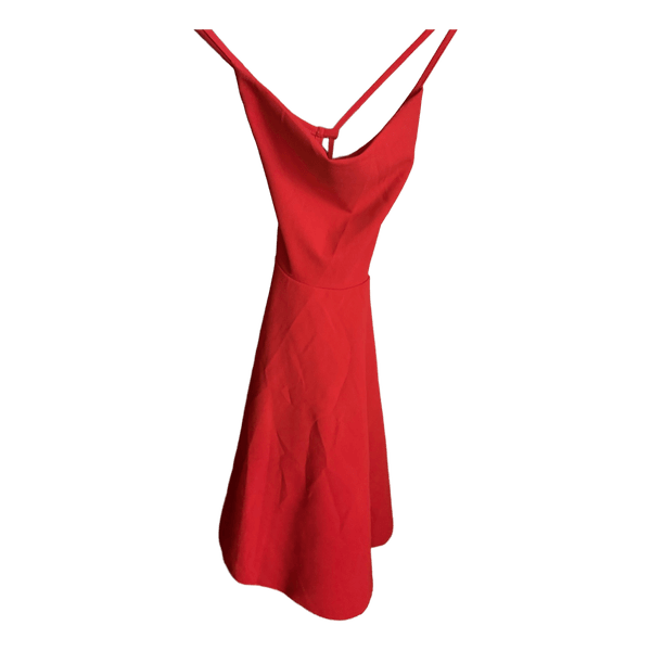 Red backless mini dress