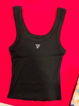 Black ribbed tank top