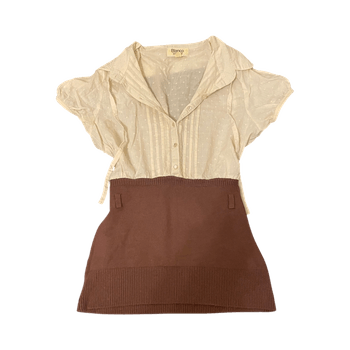 Two-tone blouse top