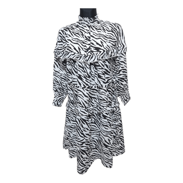 Zebra print shirt dress