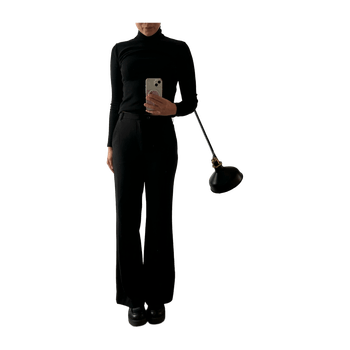 Straight pants with high waist