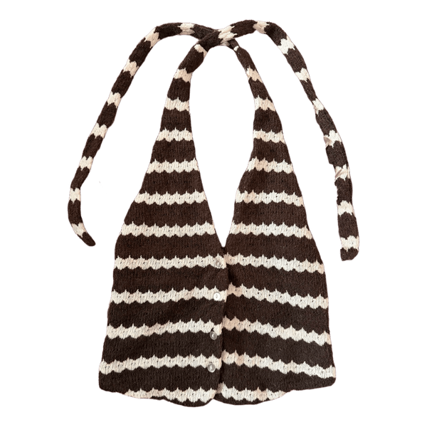 Amisu brown striped top