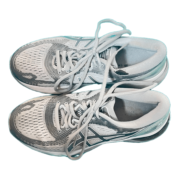 Grey Asics running shoes