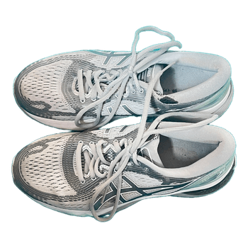 Grey Asics running shoes