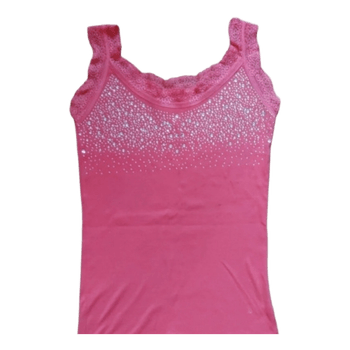 Pink embellished tank top