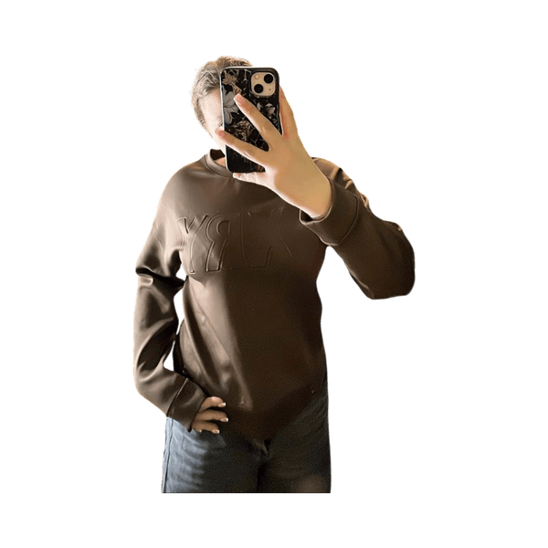 Amisu brown long-sleeved top