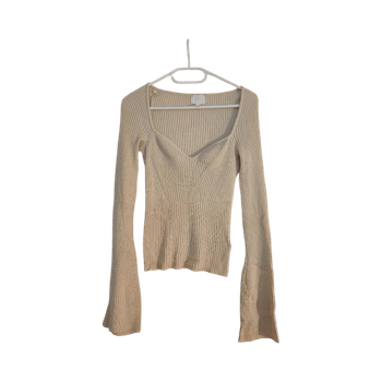 Beige ribbineulepaita