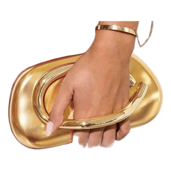 Gold clutch bag