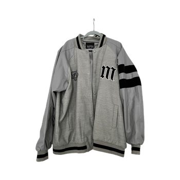 Grey varsity bomber jacket