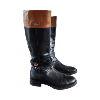 Coach Black & Brown Leather Riding Boots – Size 10B (EU 40)