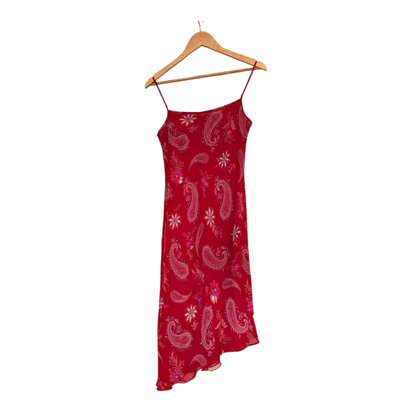 Next red paisley slip dress