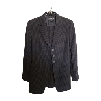 Y2k vintage Anne Klein Black pinstripe trouser suit 69% acetate