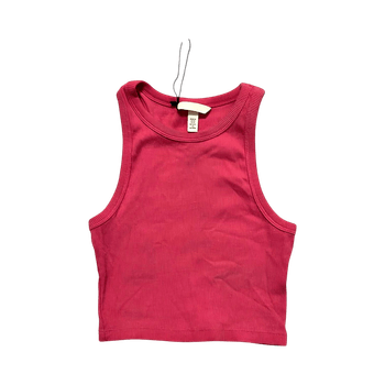 Pink ribbed crop top