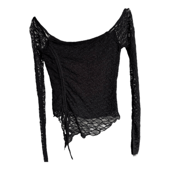 Black lace long sleeve top