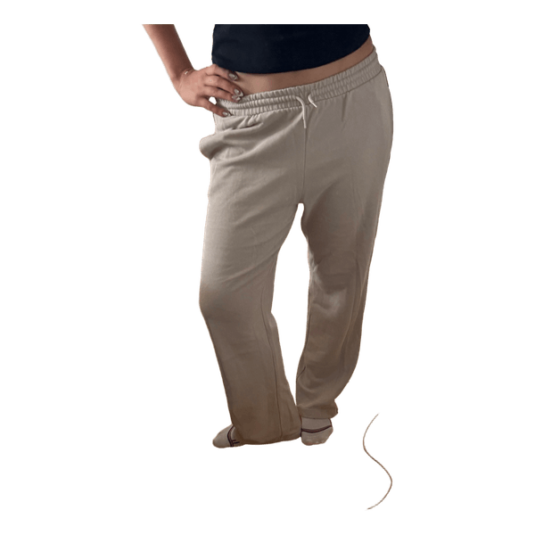 Beige wide-leg sweatpants