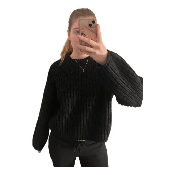 Black ribbed knit sweater